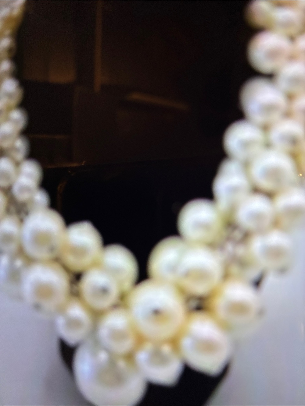 Multi-Strand Ivory Pearl Cluster Necklace